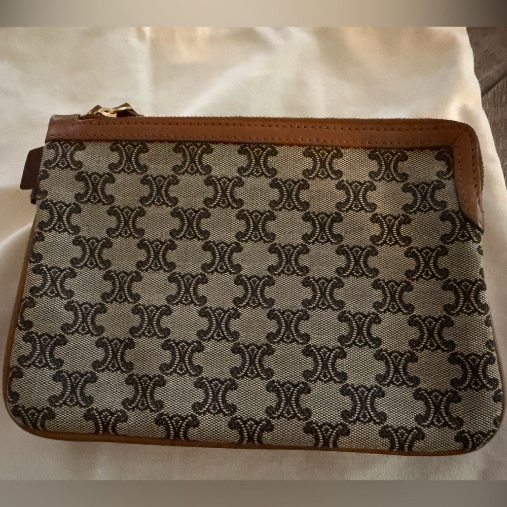 Celine Patterned Canvas Trio Pouch